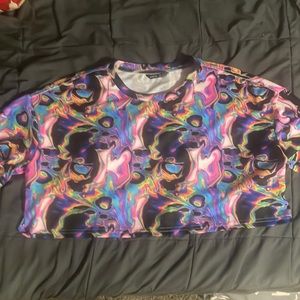 Reflective Allover print crop tee